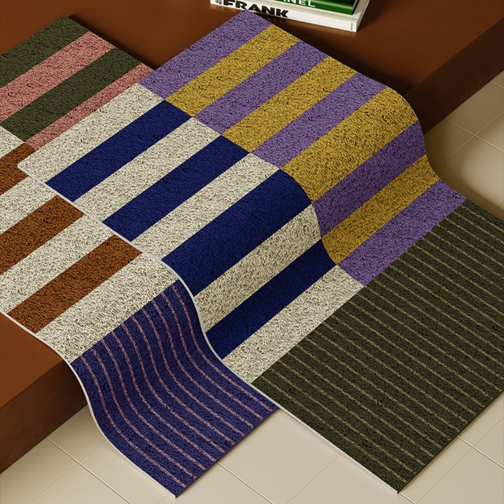 モダンストライプドアマット バイオレットミックス