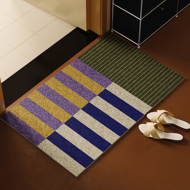 モダンストライプドアマット バイオレットミックス