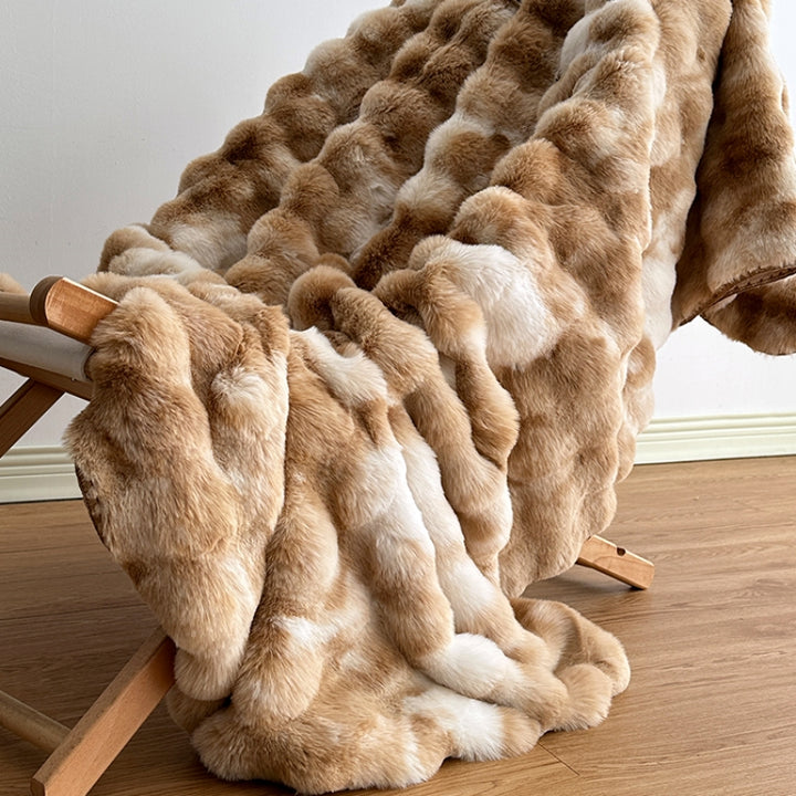 Fluffy imitation fur blanket