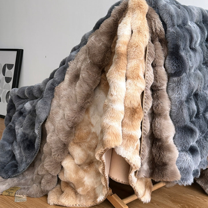 Fluffy imitation fur blanket