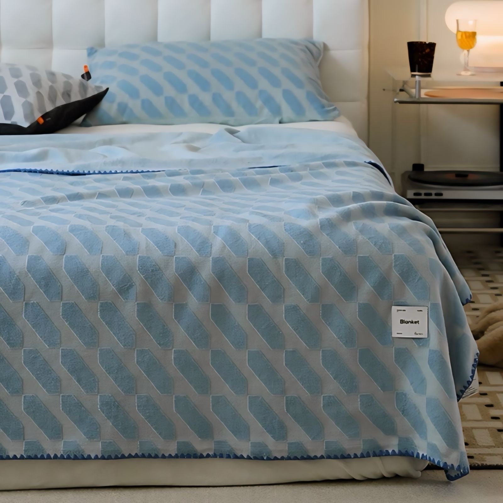 立体柄カラフルフリースブランケット 