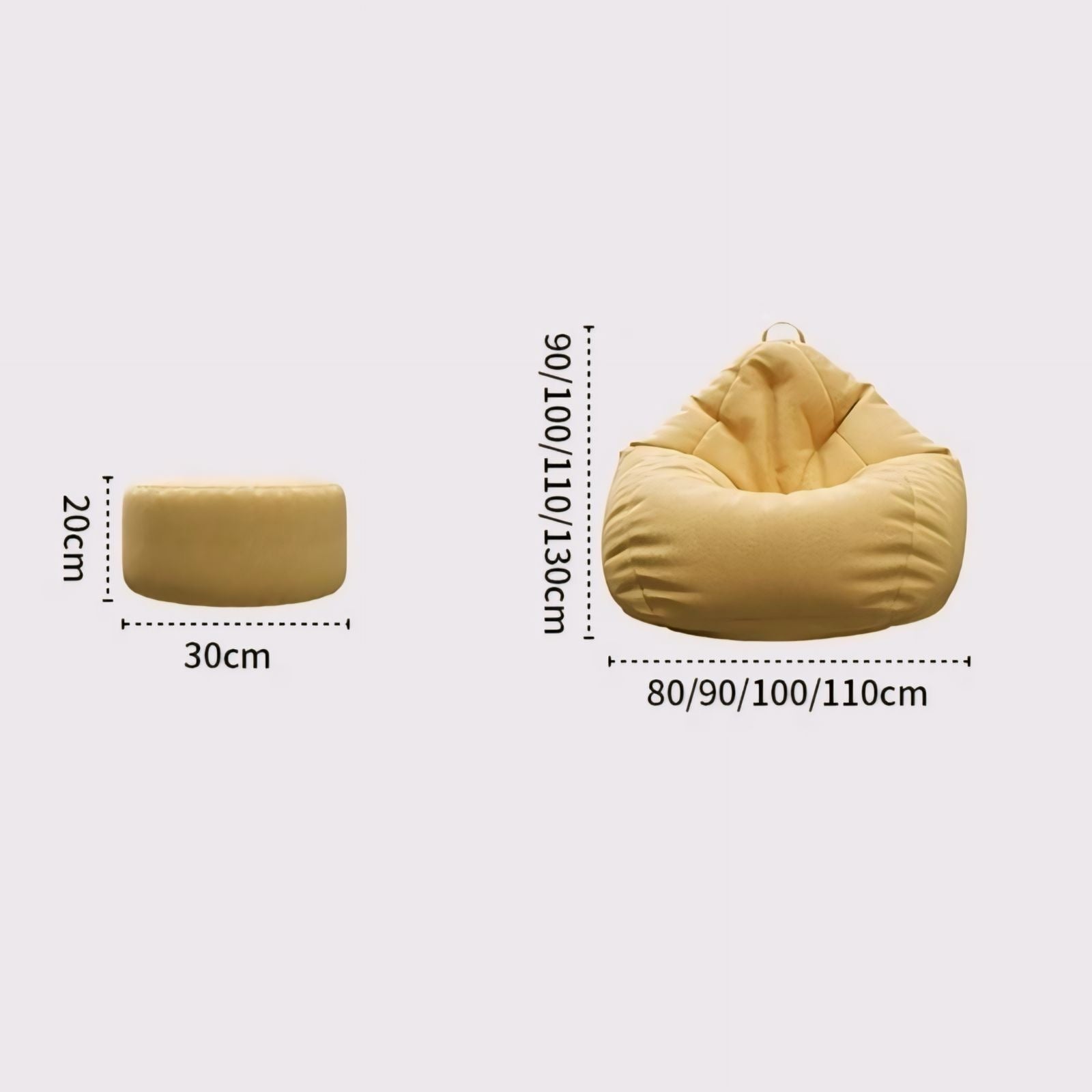 フットレスト付きカラフル一人掛けビーズクッションソファ kocol