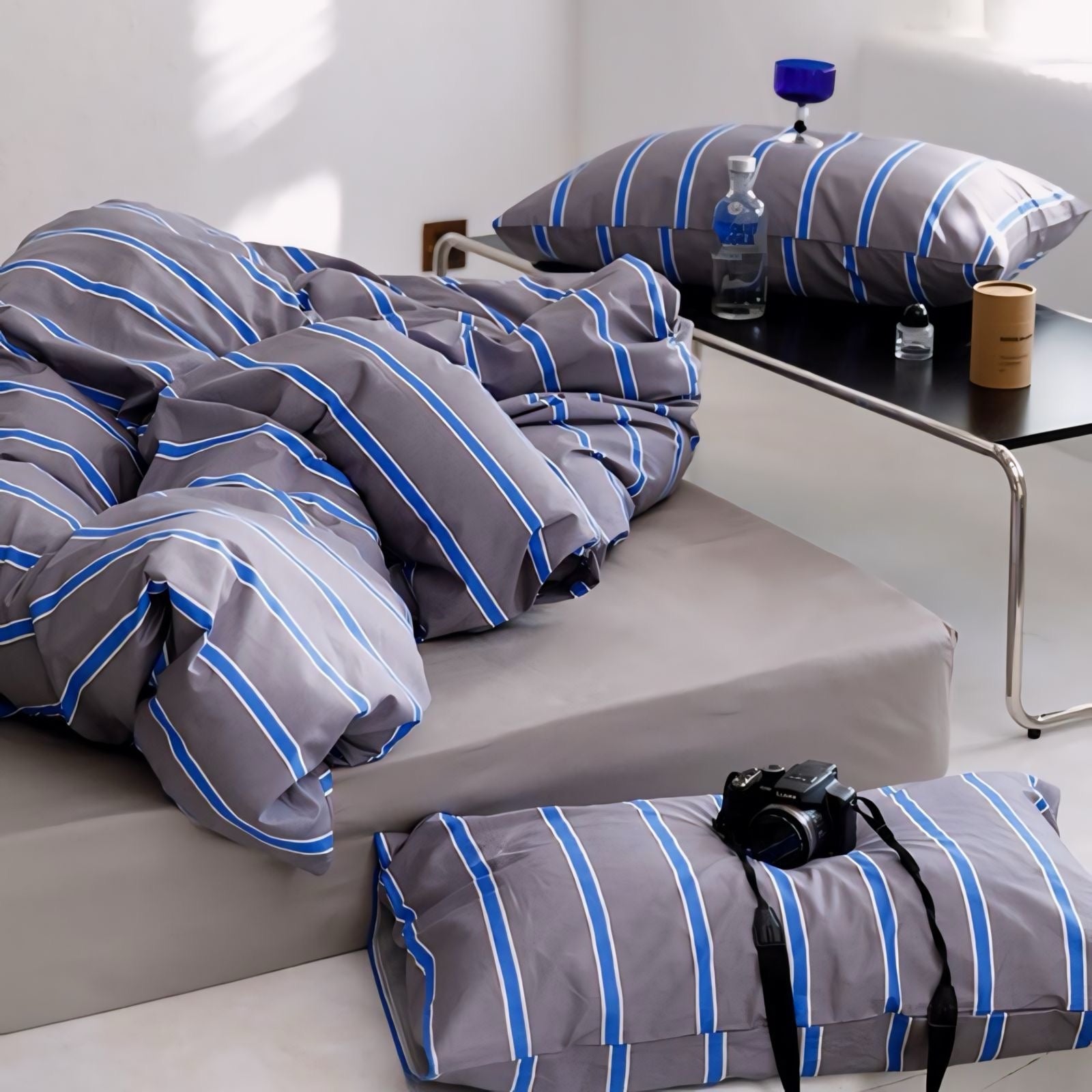 グレーブルーストライプ寝具セット – kocol