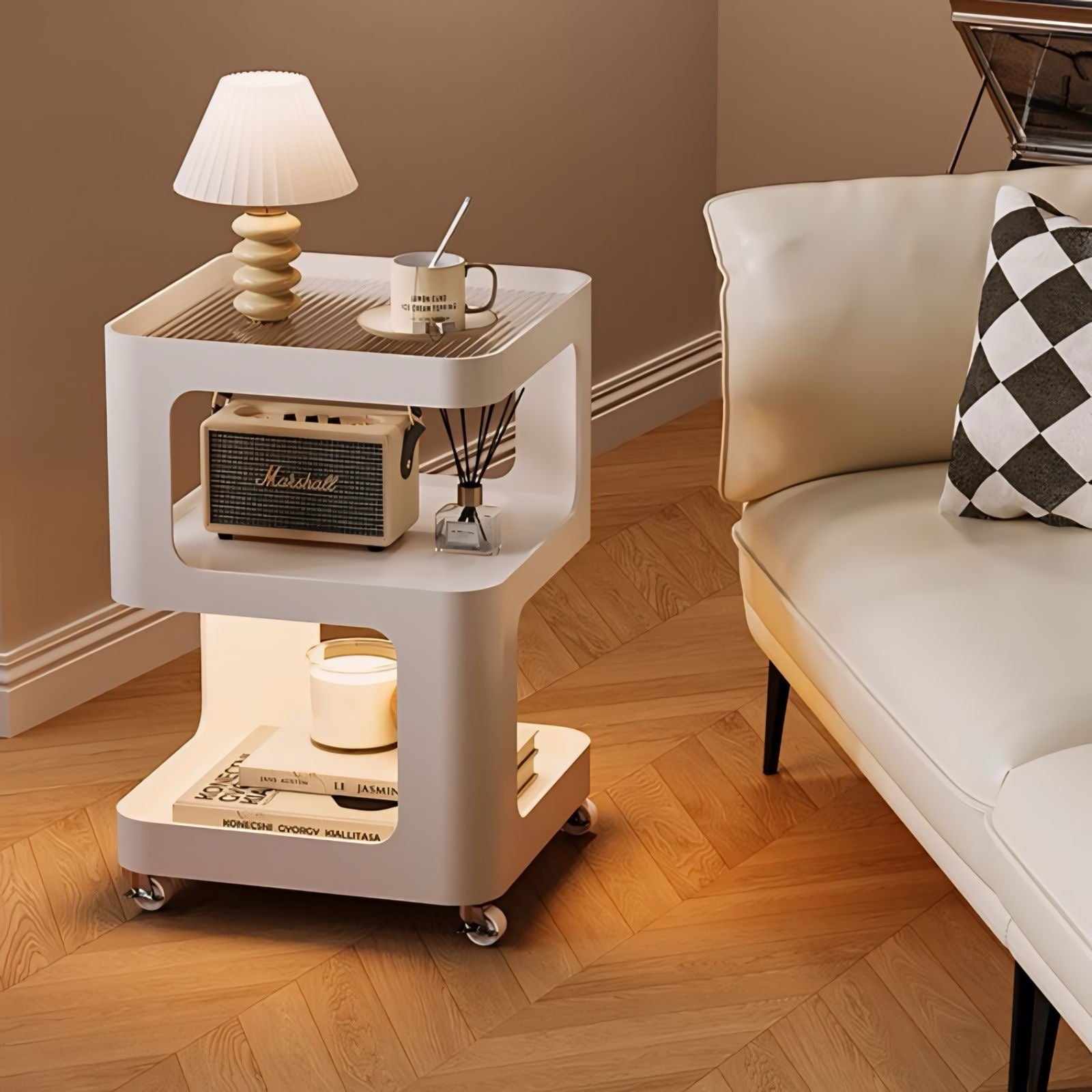 可動式スクエアサイド収納テーブル kocol