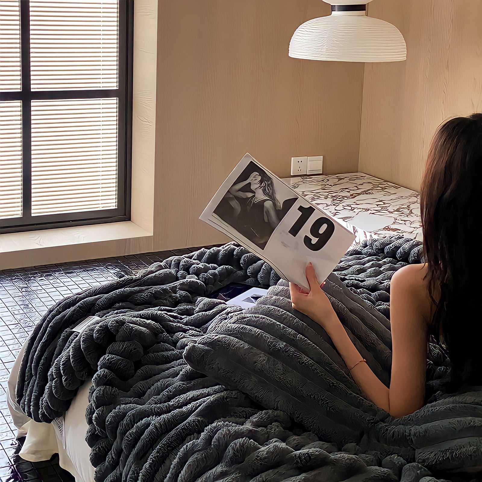 Colorful fluffy blanket 