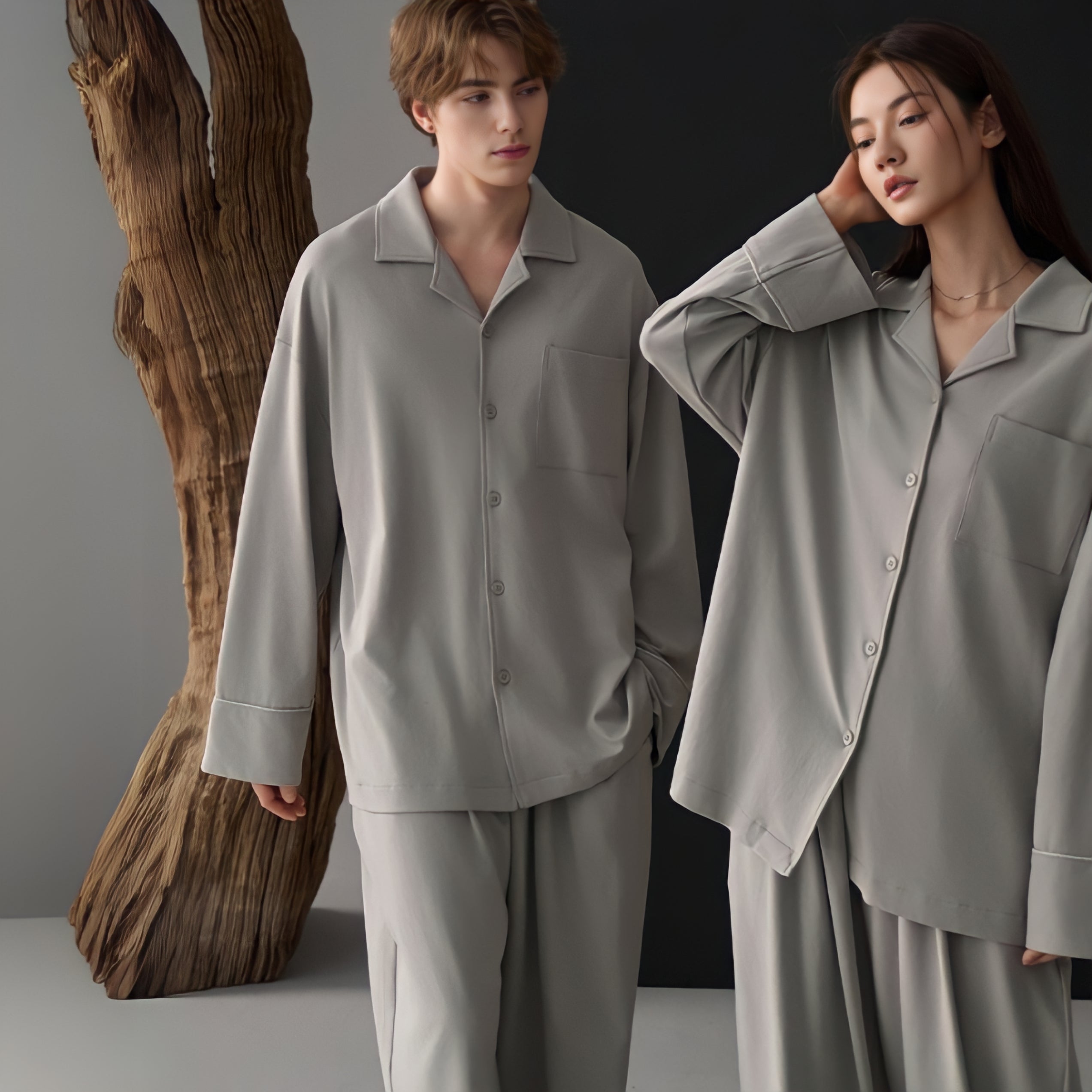 Modal Cotton Simple Gray Pajamas
