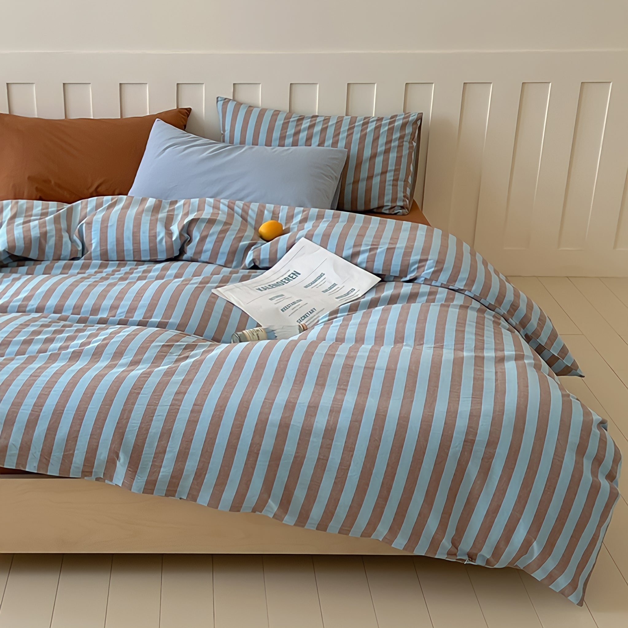 コットンカラーストライプ寝具セット 