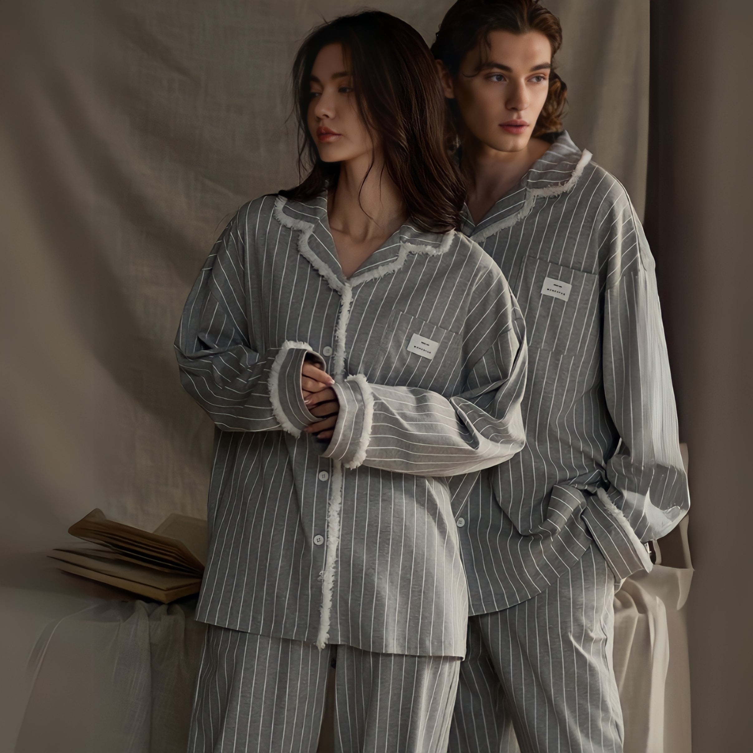 Soft Cotton Gray Stripe Pajamas