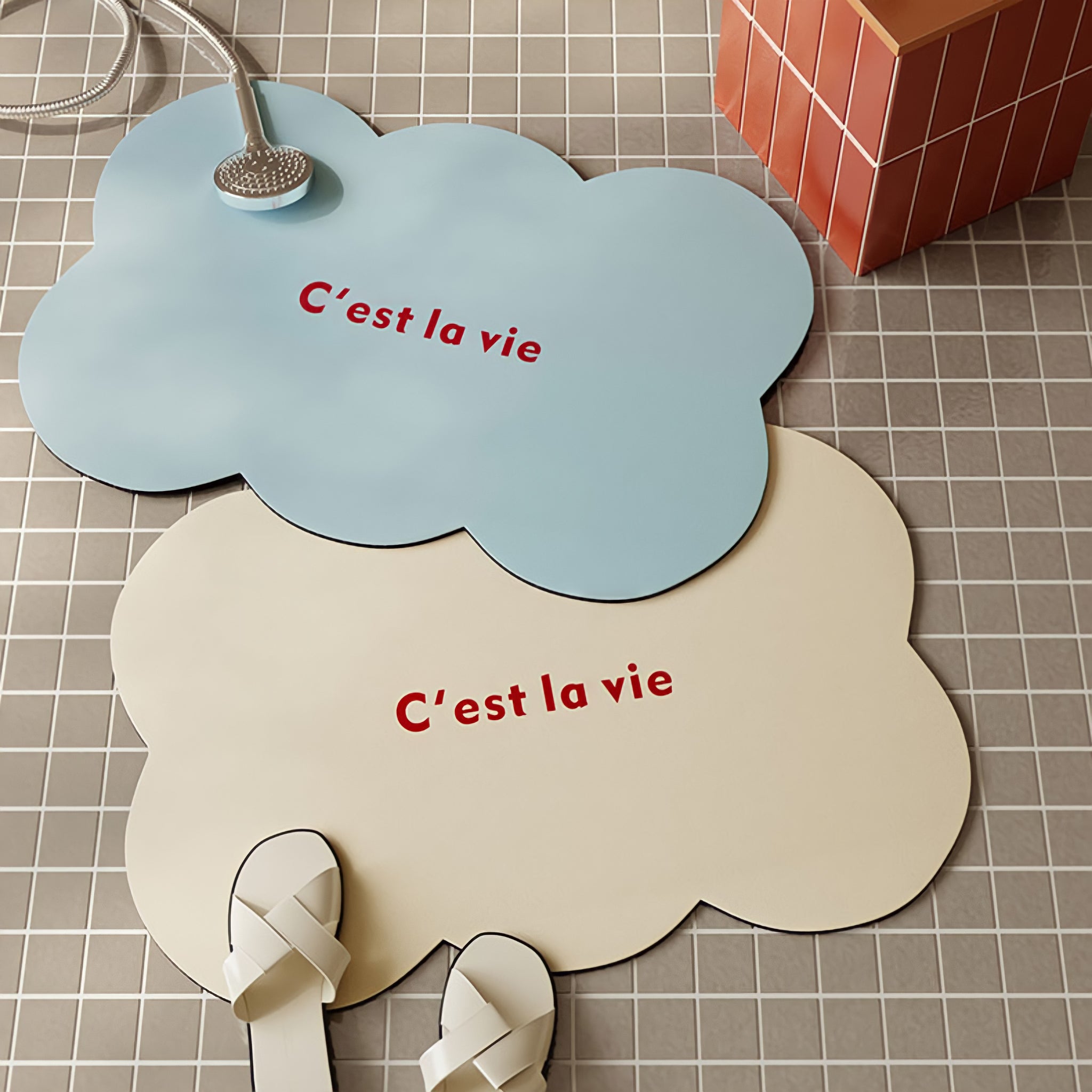 Scallop Macaron Color Bath Mat