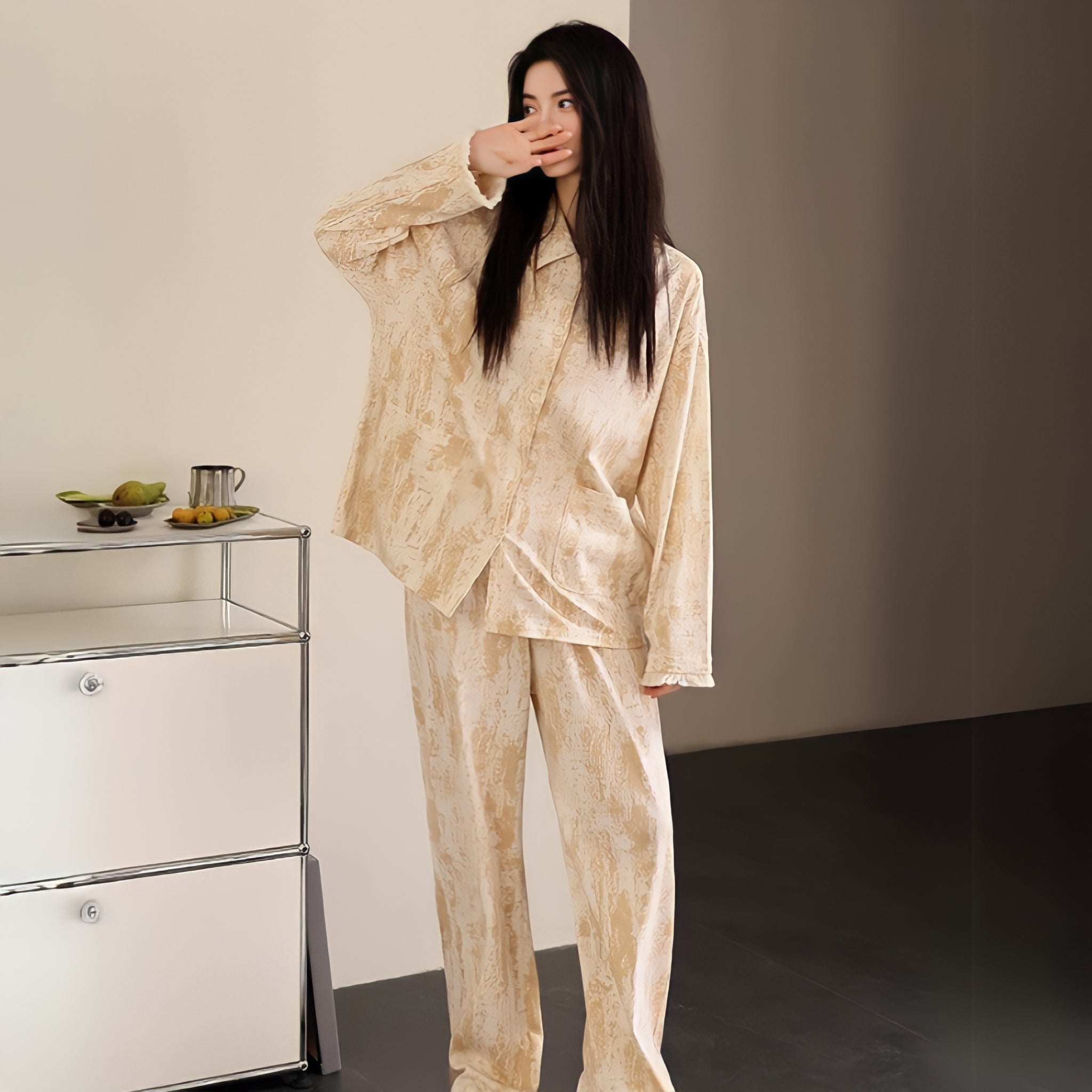 Soft cotton apricot pajamas