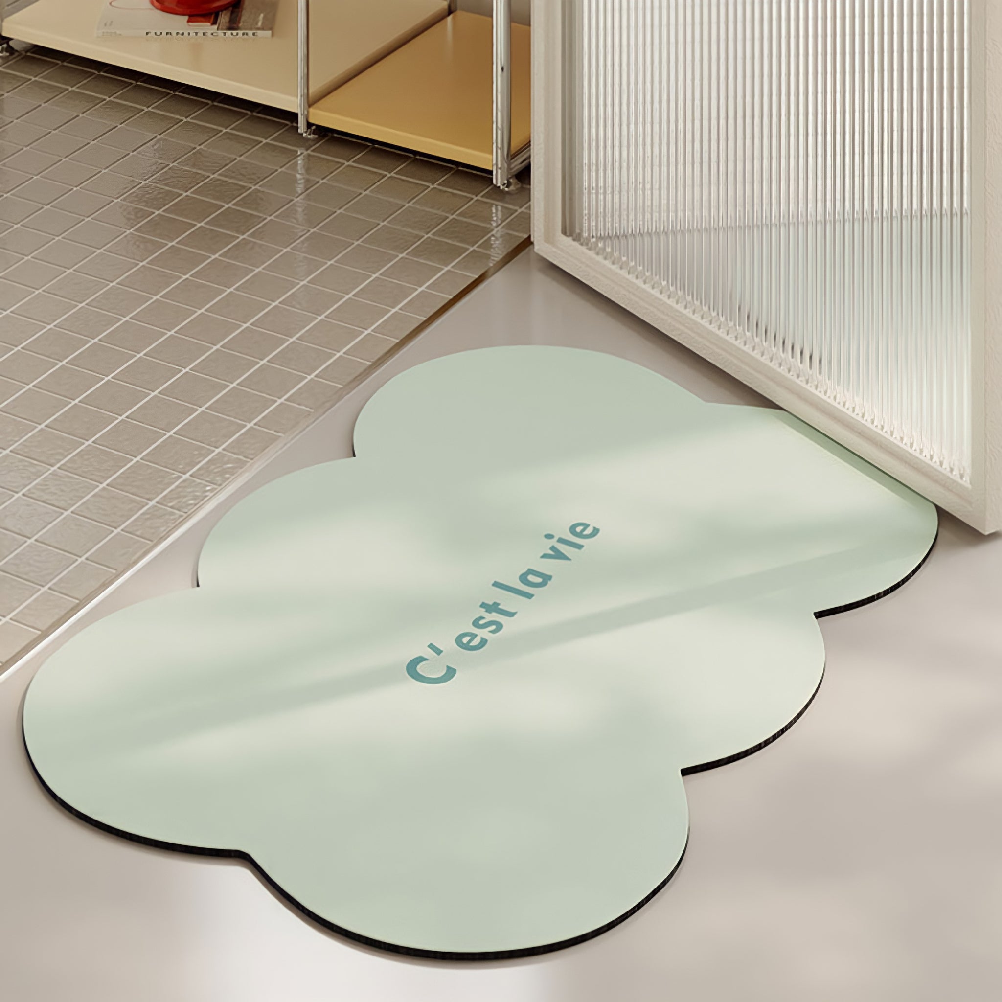 Scallop Macaron Color Bath Mat