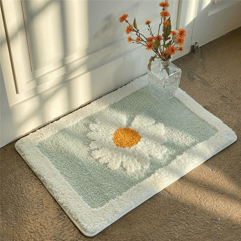 花柄吸収バスマット デイジー柄 / Floral absorbent bath mat daisy pattern - kocol
