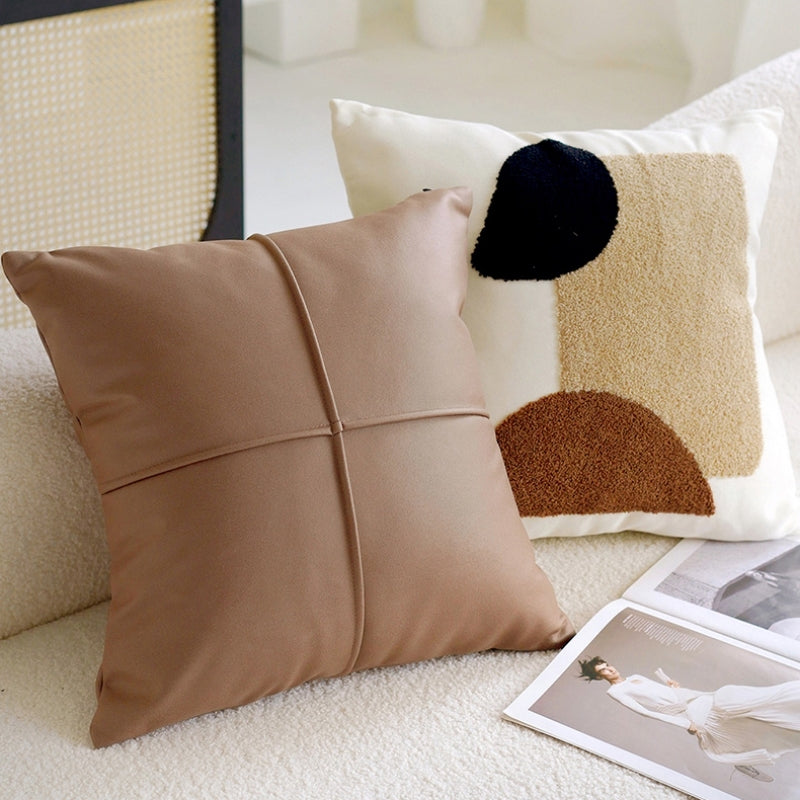 ブラウンクリームアート クッションカバー kocol