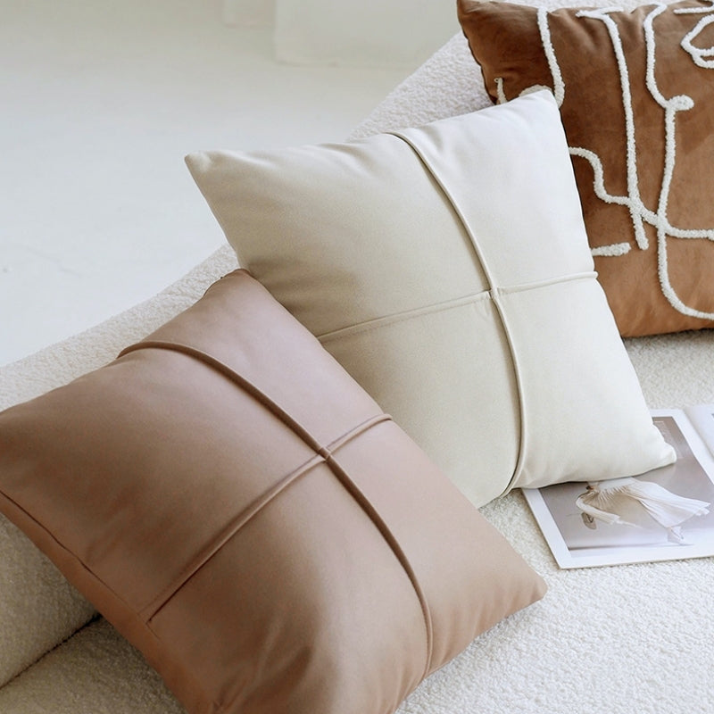 ブラウンクリームアート クッションカバー kocol