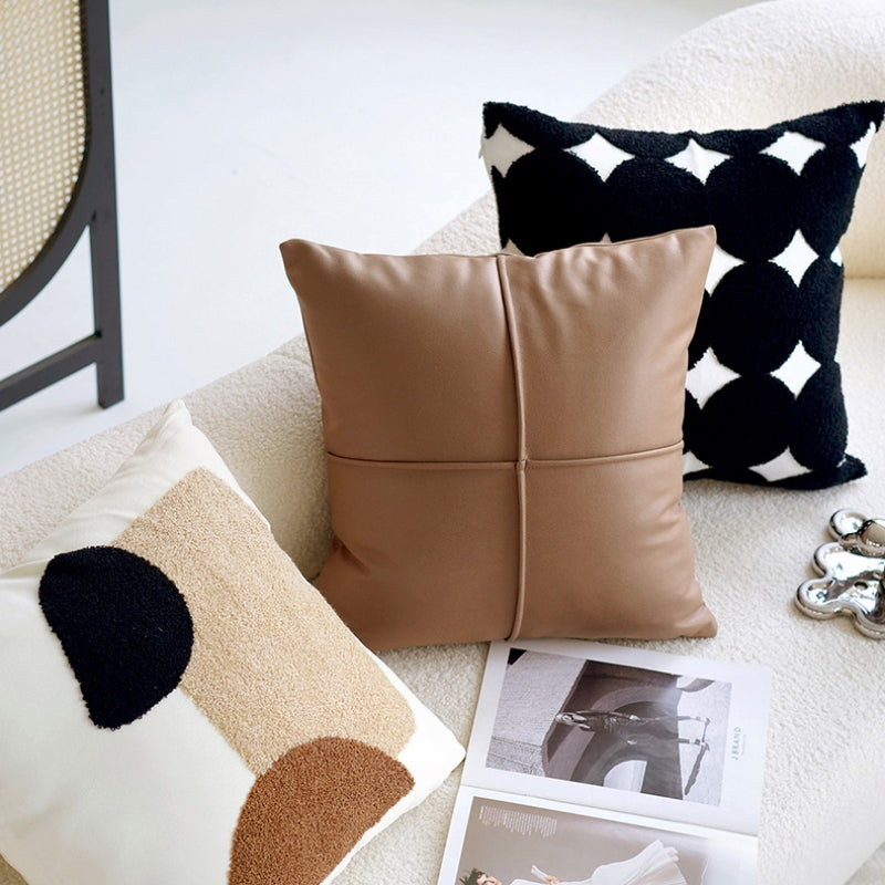 ブラウンクリームアート クッションカバー kocol