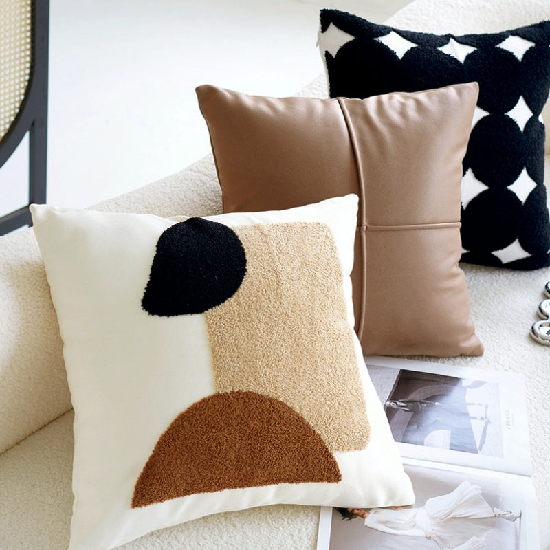 ブラウンクリームアート クッションカバー kocol