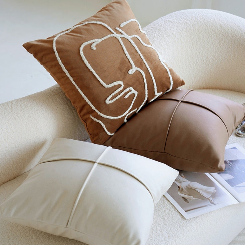 ブラウンクリームアート クッションカバー kocol