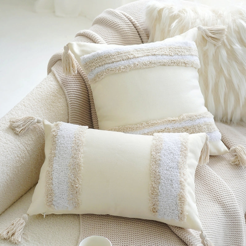 ブラウンレトロクリームライトクッションカバー kocol