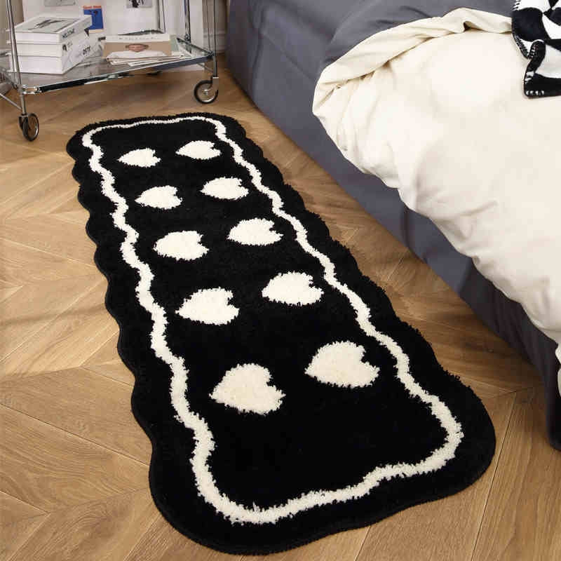 Black and white long rug