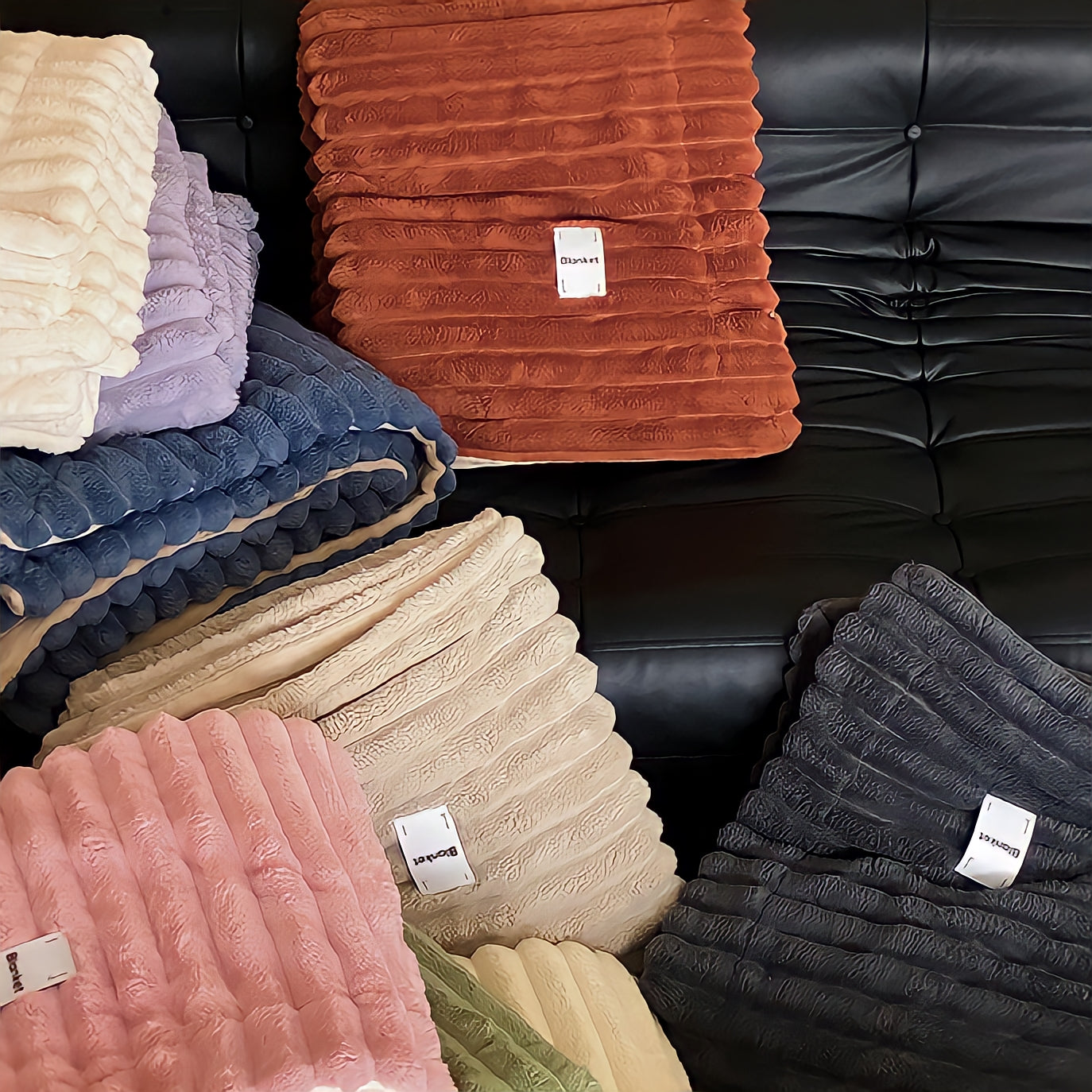 カラフルふわふわブランケット 