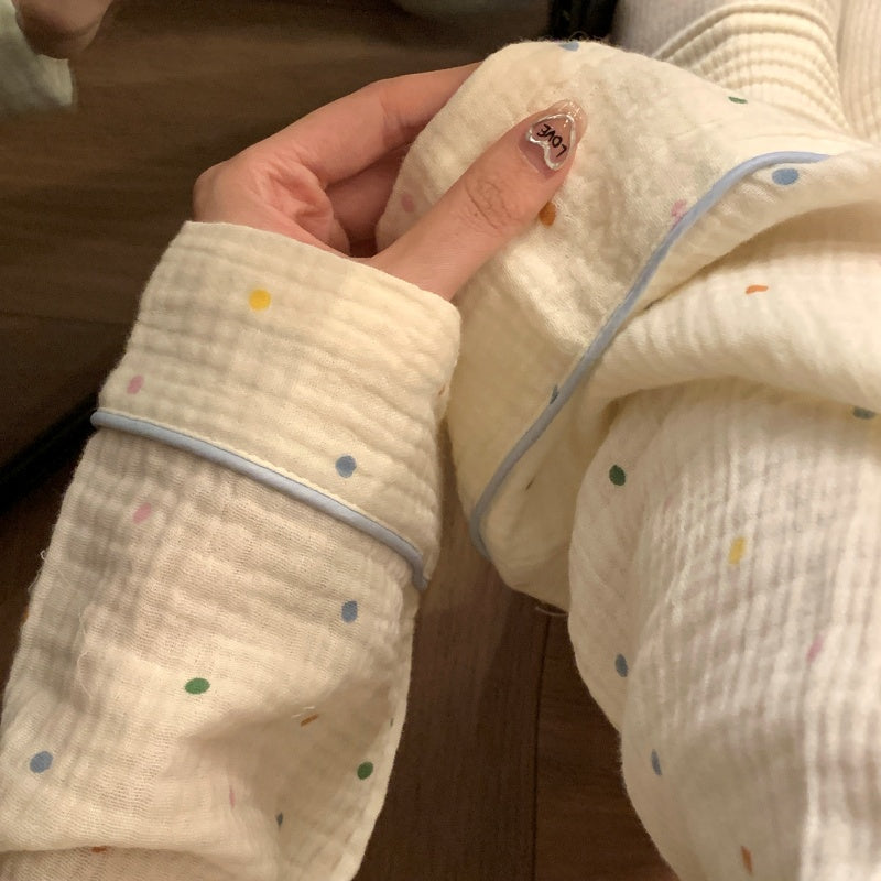 ドットガーゼ長袖パジャマ kocol