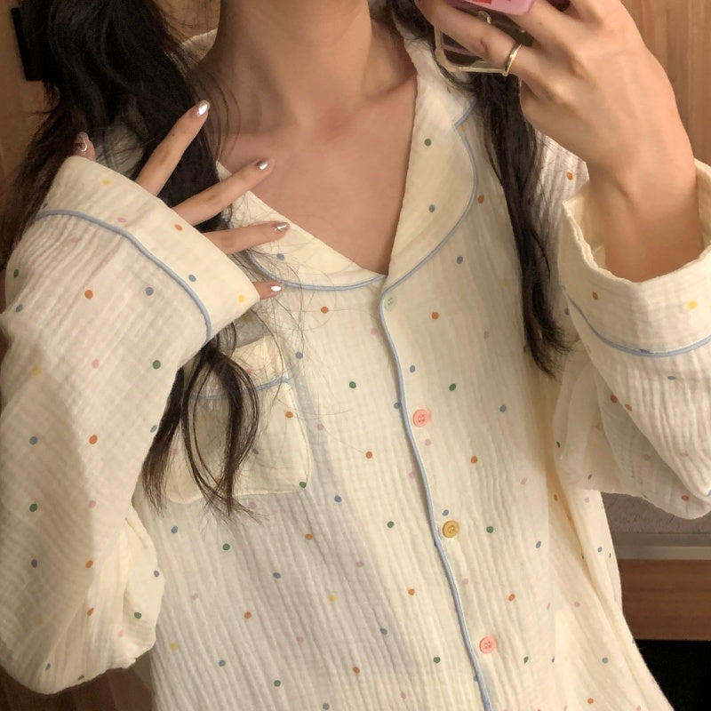 ドットガーゼ長袖パジャマ kocol