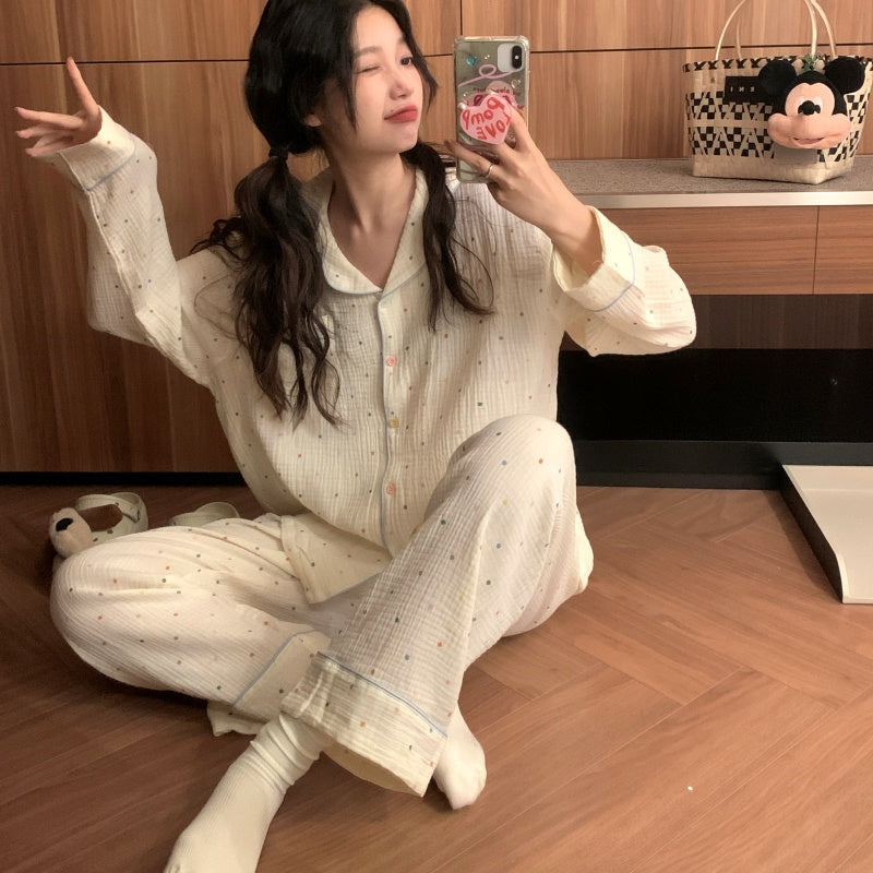 ドットガーゼ長袖パジャマ kocol