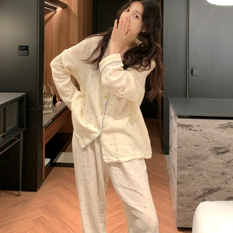 ドットガーゼ長袖パジャマ kocol