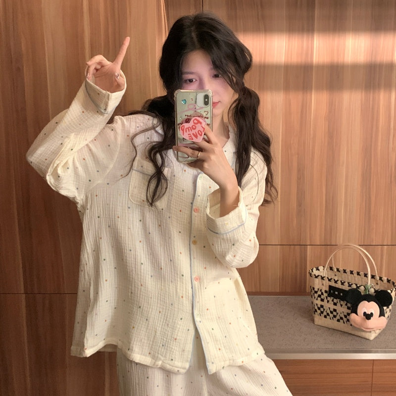 ドットガーゼ長袖パジャマ kocol