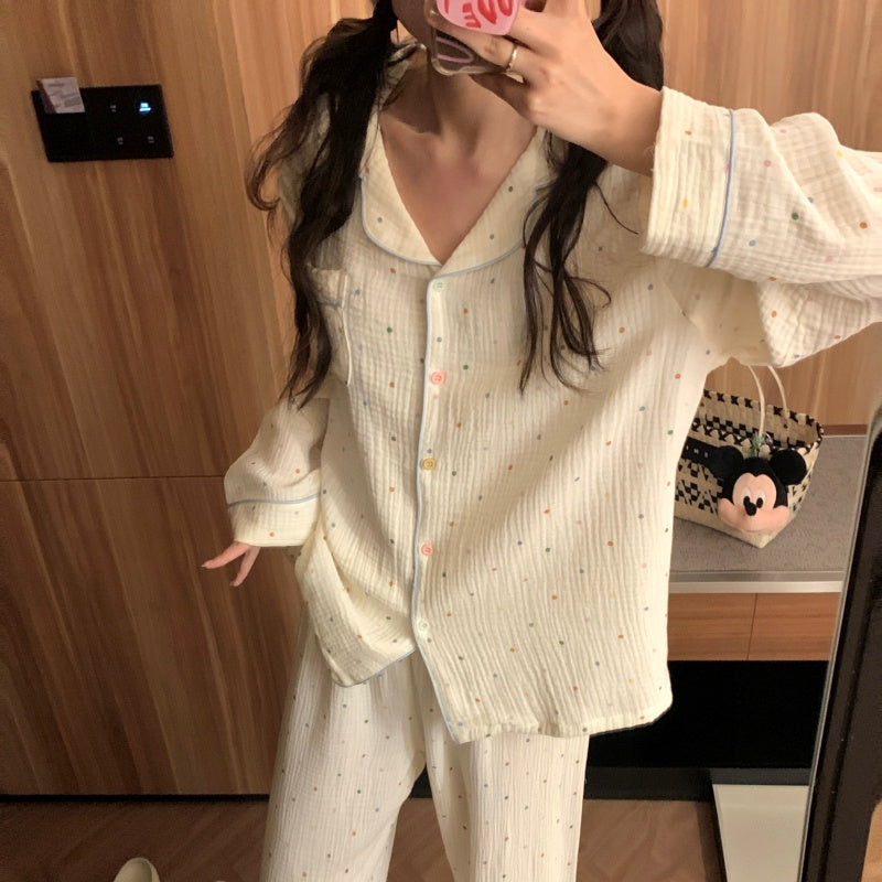 ドットガーゼ長袖パジャマ kocol