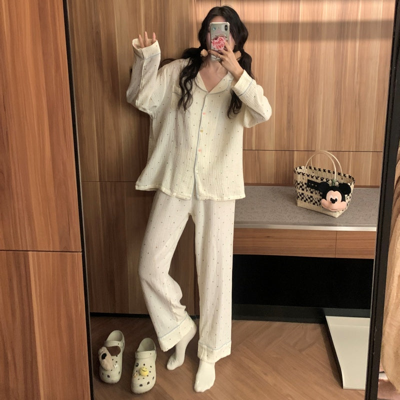 ドットガーゼ長袖パジャマ kocol