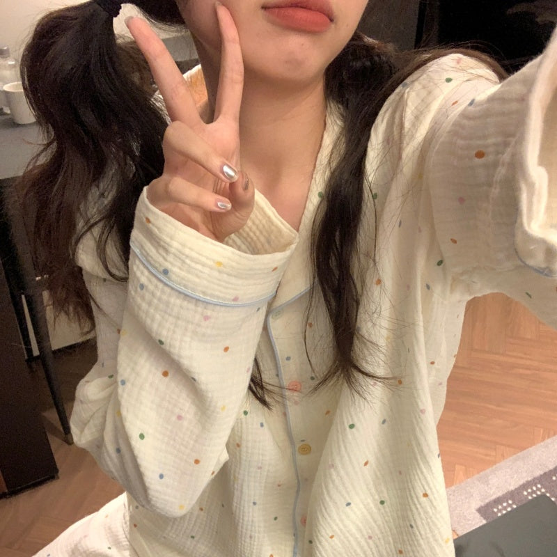 ドットガーゼ長袖パジャマ kocol