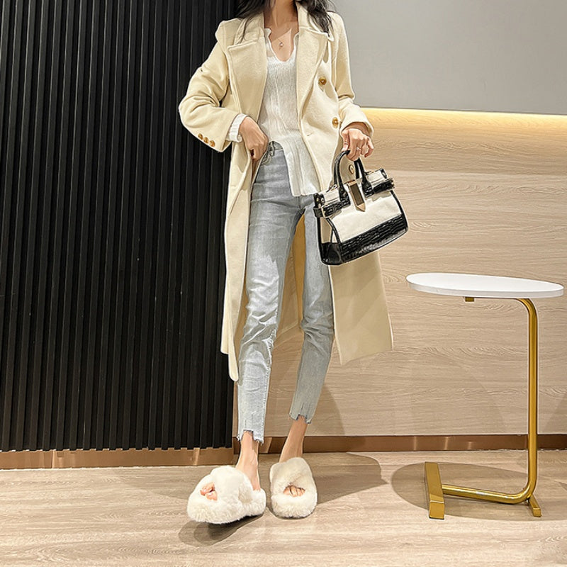 シンプル ファー スリッパ ルームシューズ kocol