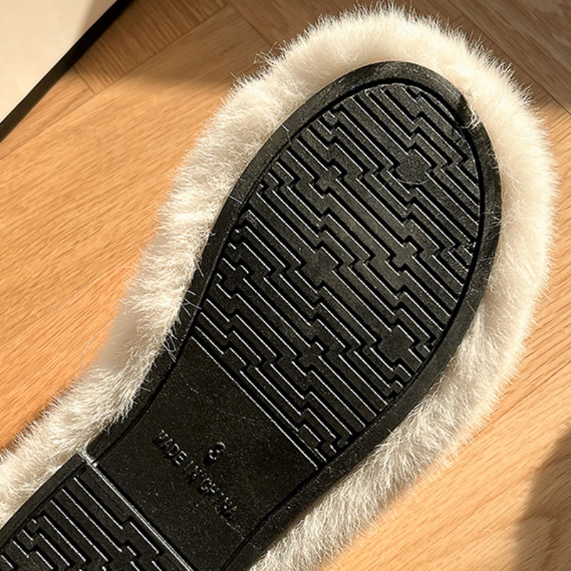 シンプル ファー スリッパ ルームシューズ kocol