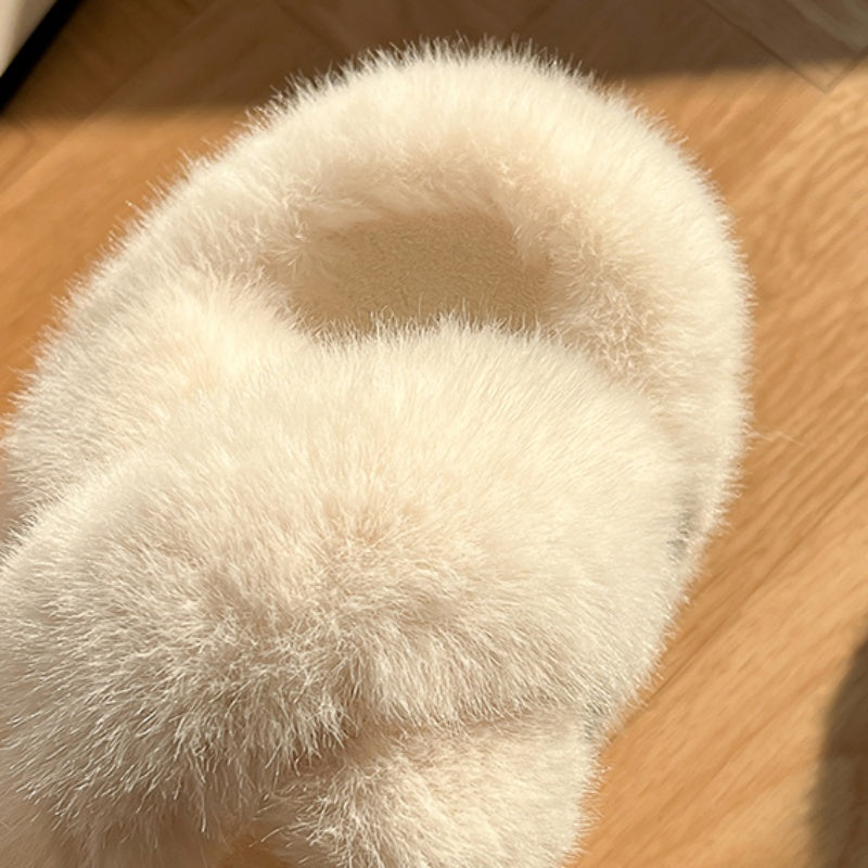 シンプル ファー スリッパ ルームシューズ kocol