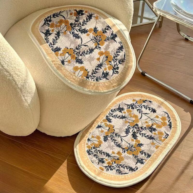 花柄吸水性バスルームラグマット kocol