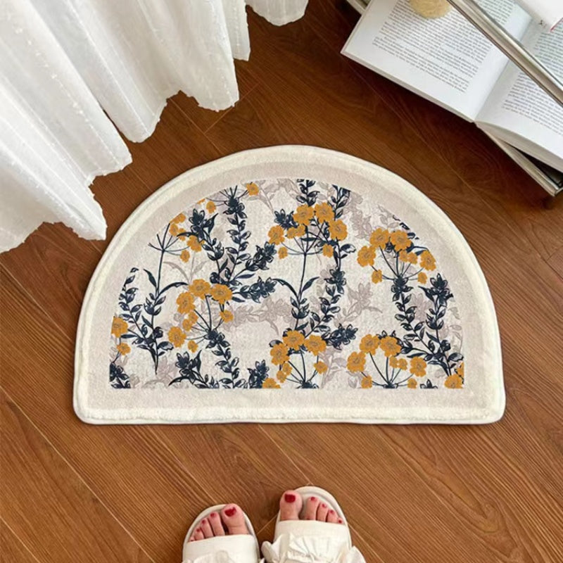 花柄吸水性バスルームラグマット kocol