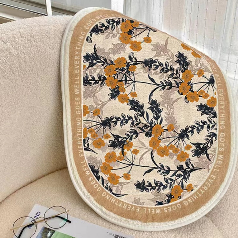 花柄吸水性バスルームラグマット kocol