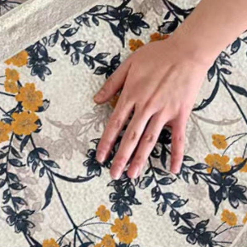 花柄吸水性バスルームラグマット kocol