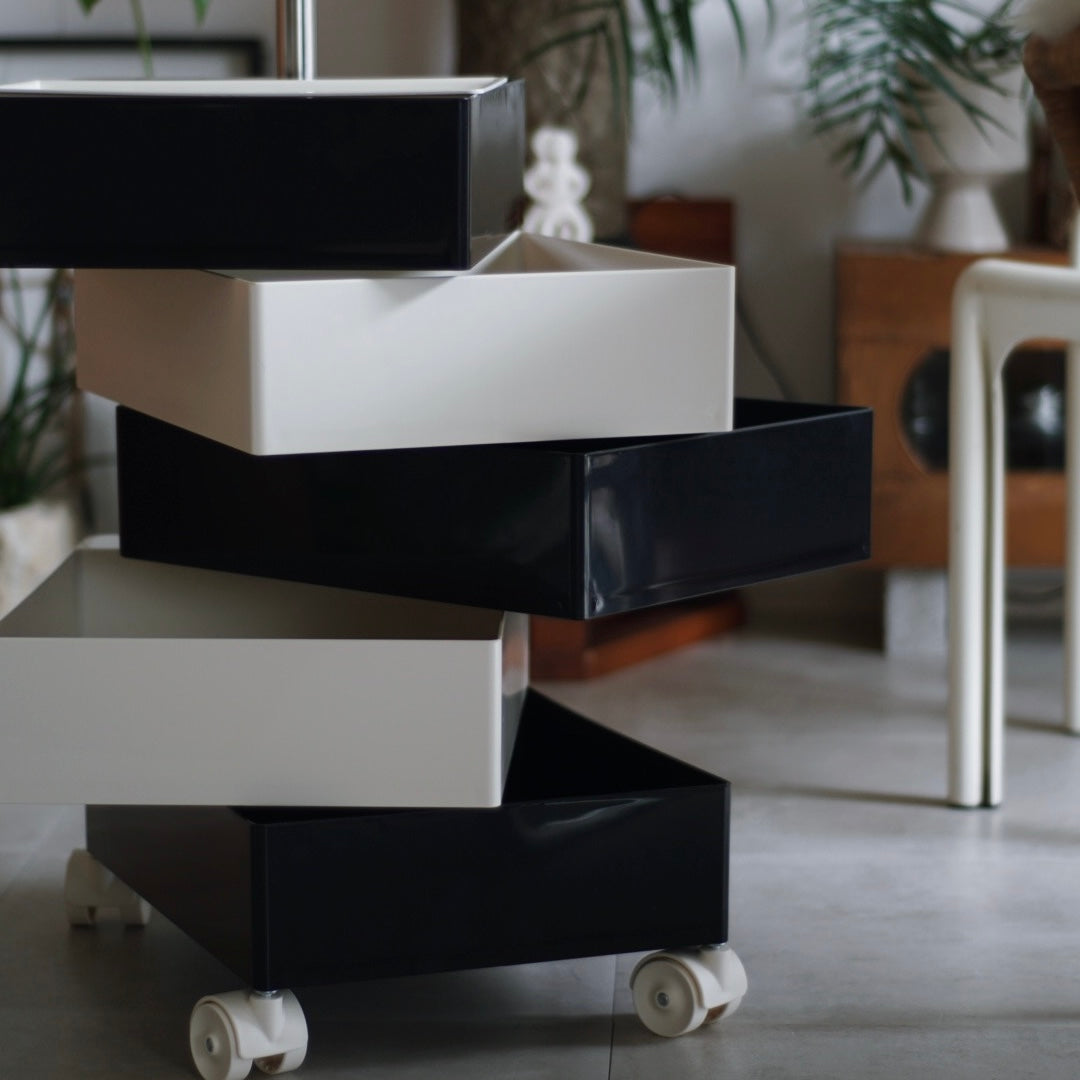 360°回転カラフルコンテナデスクワゴン kocol