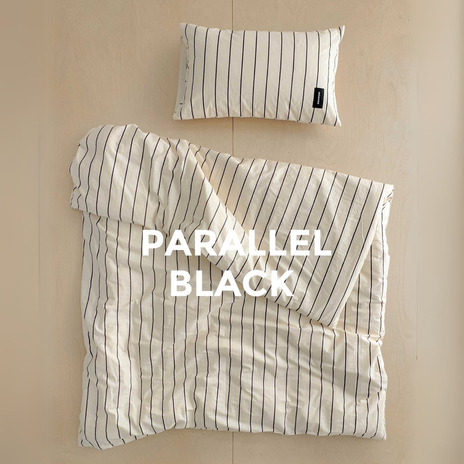 シングル布団カバー枕カバーセット パラレルブラック