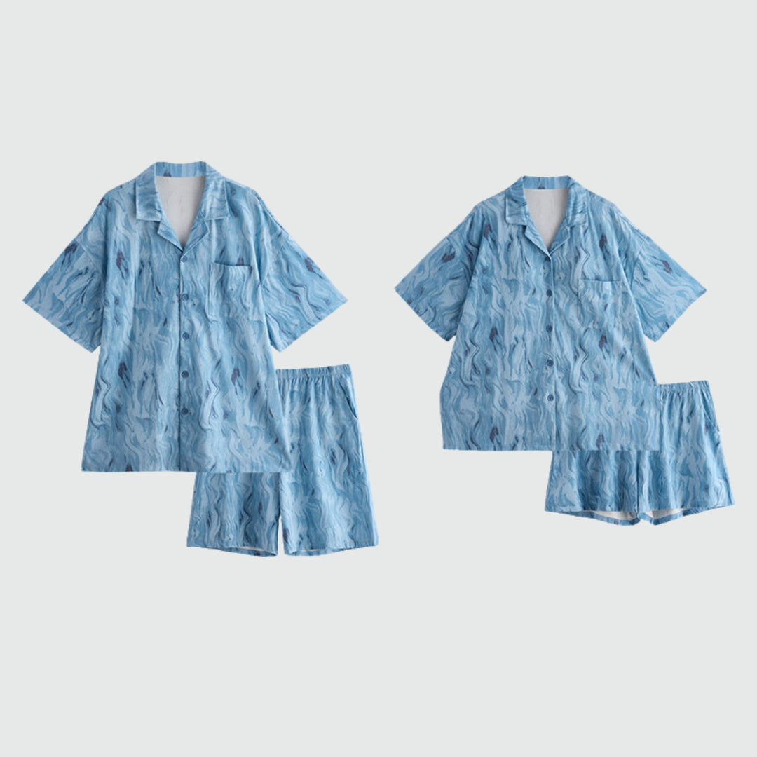 Marble Blue Modal Cotton Pajamas
