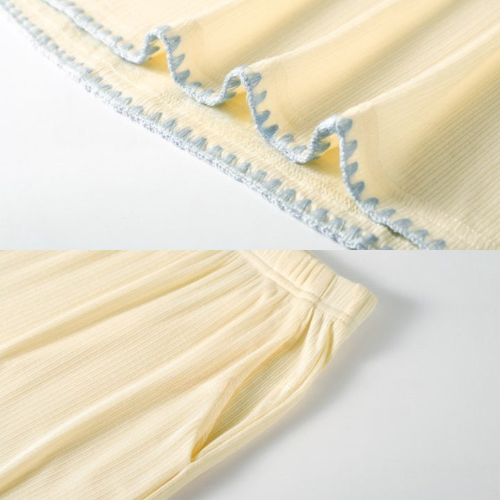 Pajamas with Built-in Bra and Stitch Design
