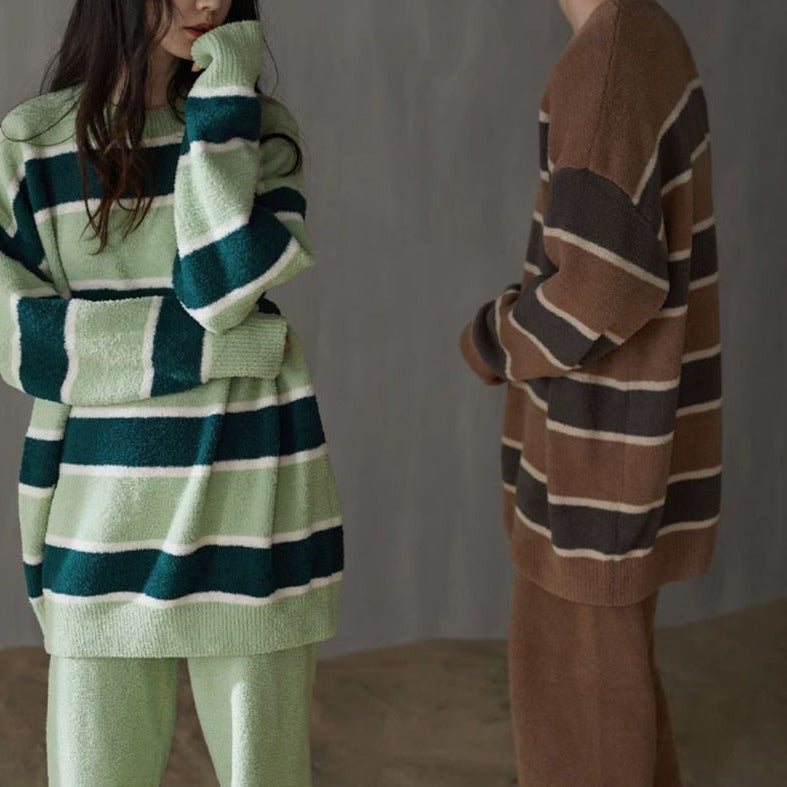 ユニセックス もこもこ ボーダー ルームウェア kocol