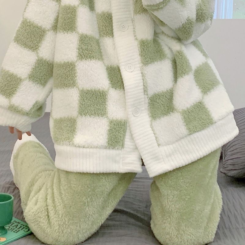 コーラルフリース チェック柄 ルームウェア kocol