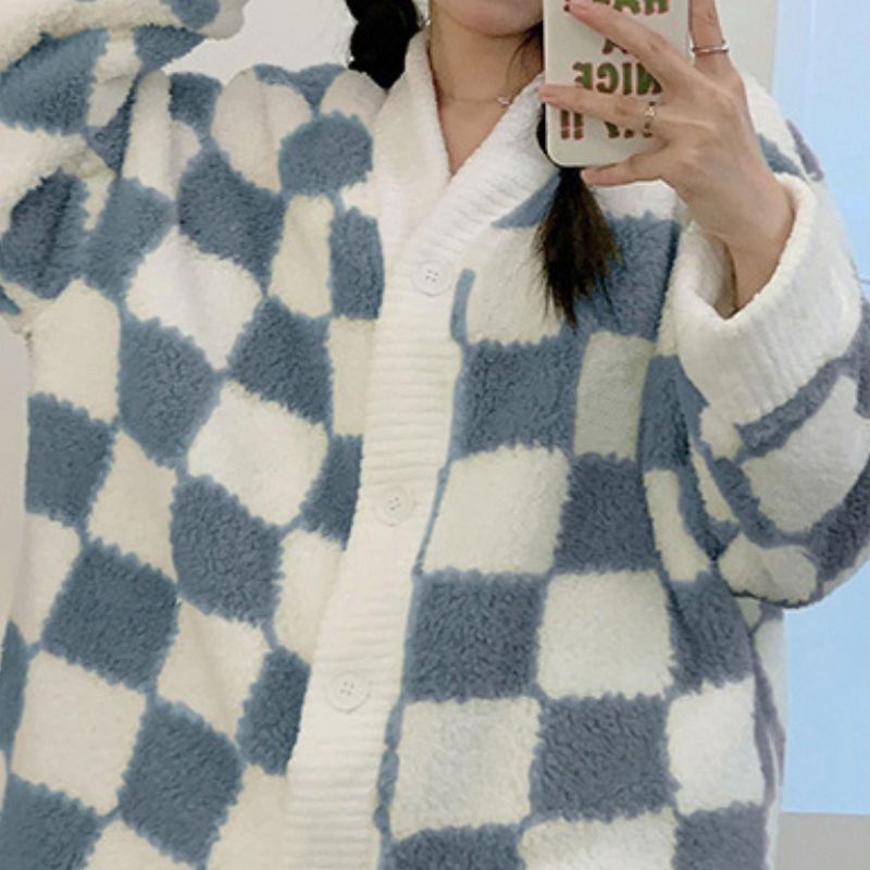 コーラルフリース チェック柄 ルームウェア kocol