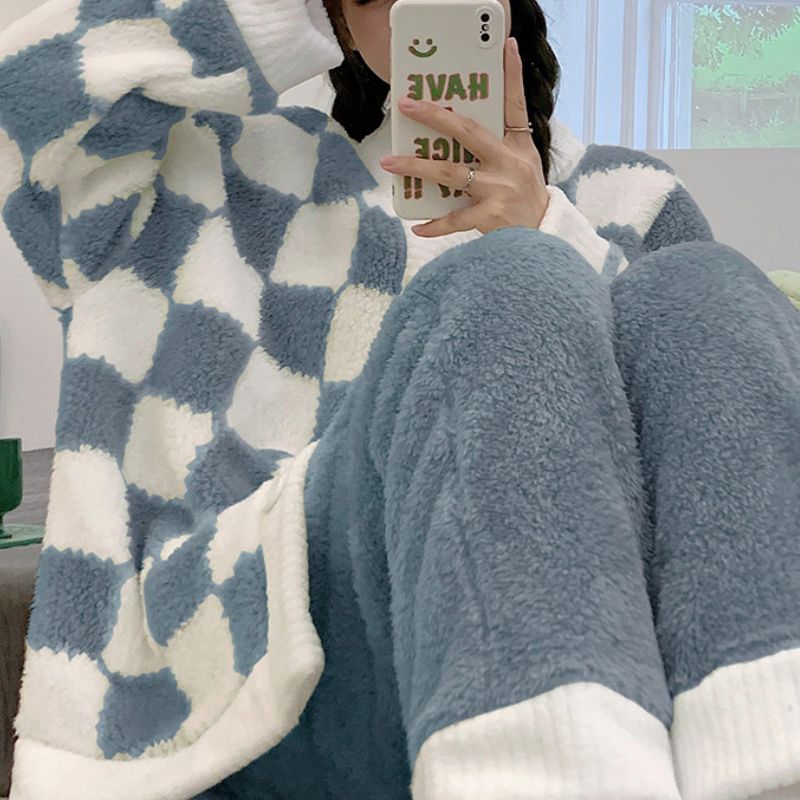 コーラルフリース チェック柄 ルームウェア kocol