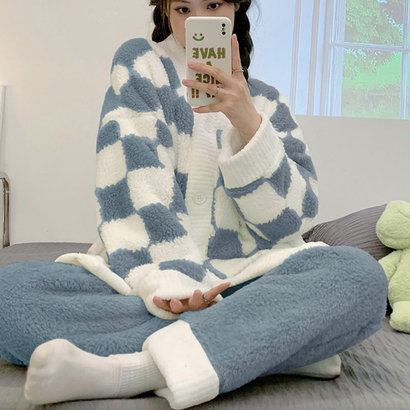 コーラルフリース チェック柄 ルームウェア kocol