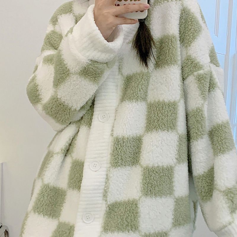 コーラルフリース チェック柄 ルームウェア kocol