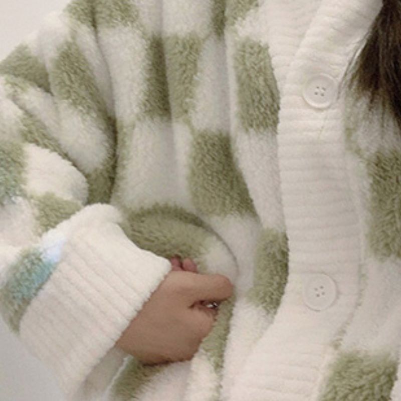 コーラルフリース チェック柄 ルームウェア kocol